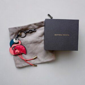 Bottega Veneta Flamingo Leather Bag Charm Key Ring